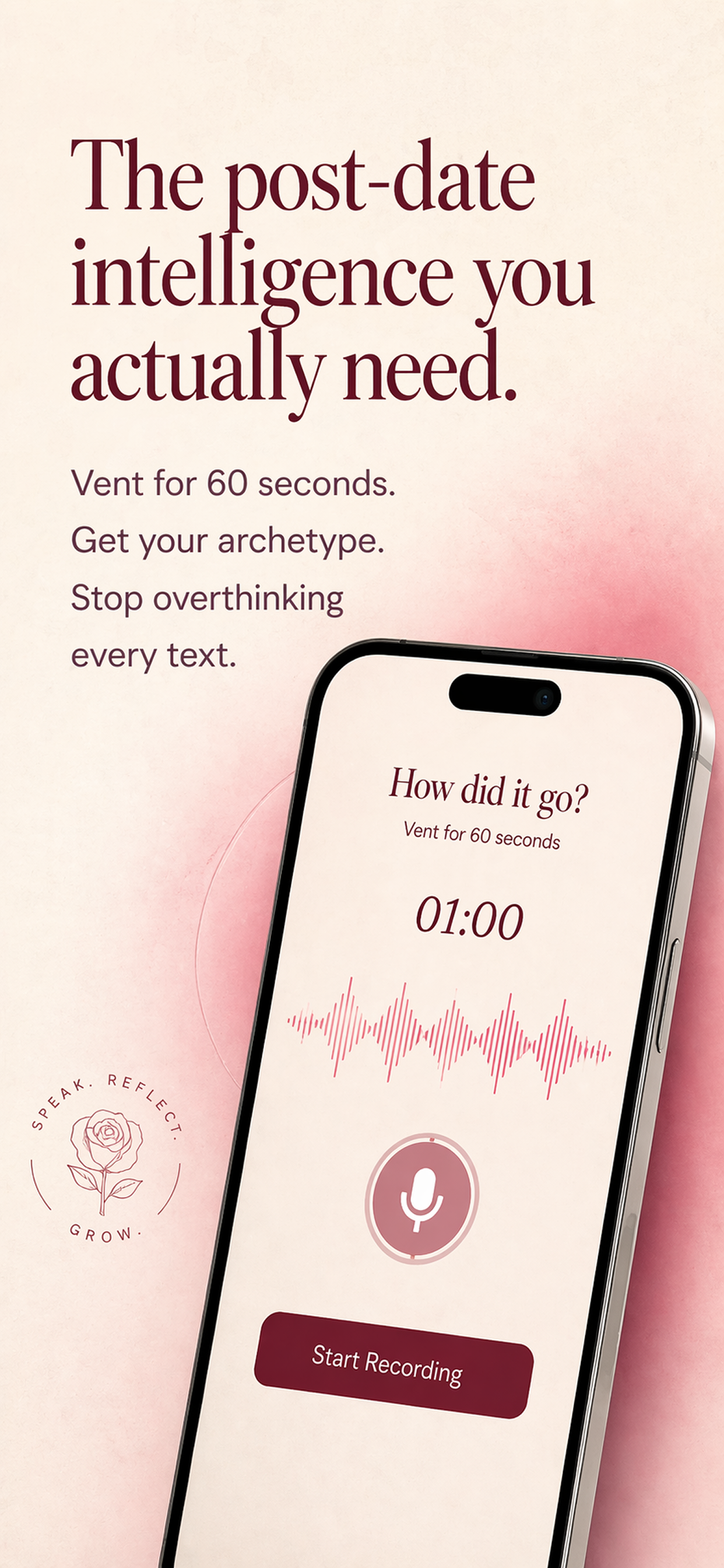 Datebrief recording screen